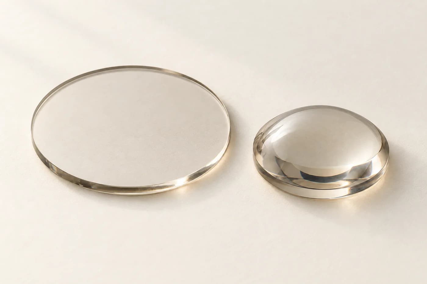 Transparent optical diamond window and shallow lens